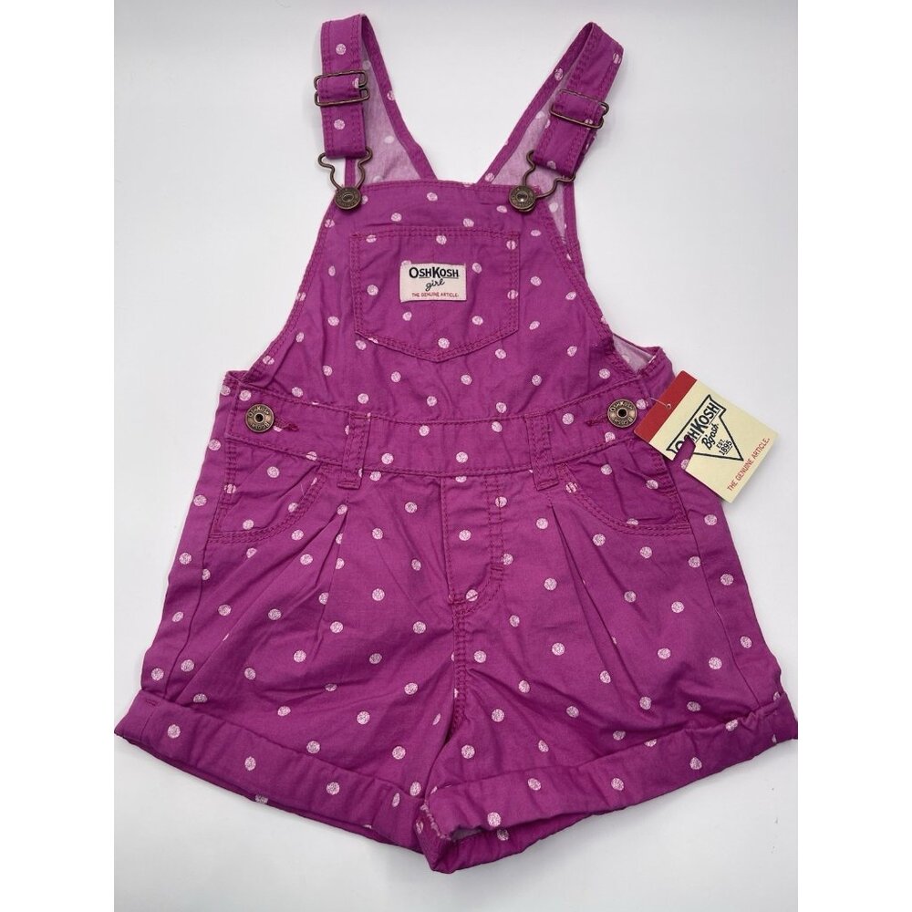 Oshkosh B’Gosh Shortalls Girls Toddler Size 2t Pink Polkadot